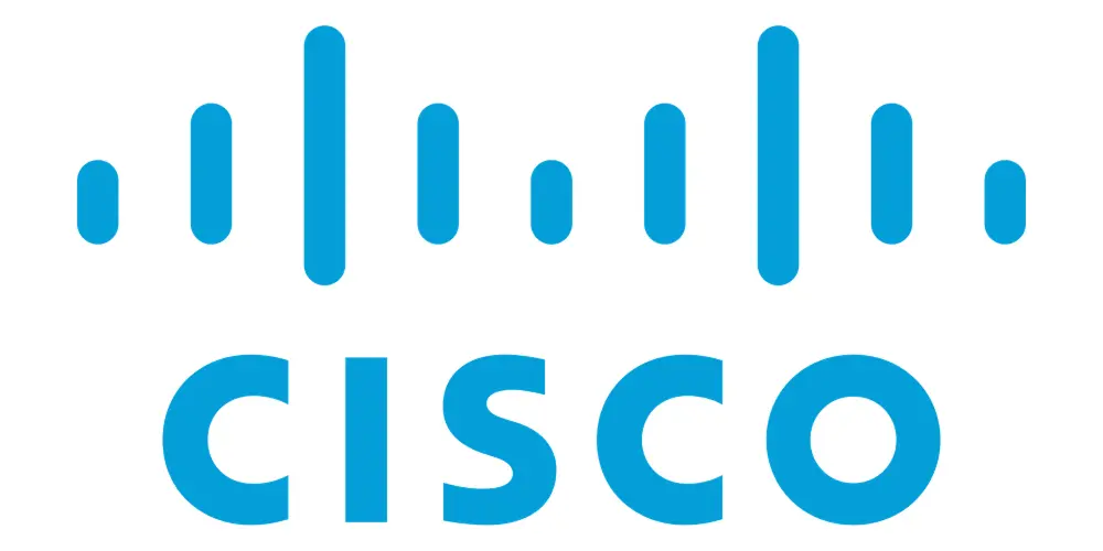 Cisco logo with blue bars.